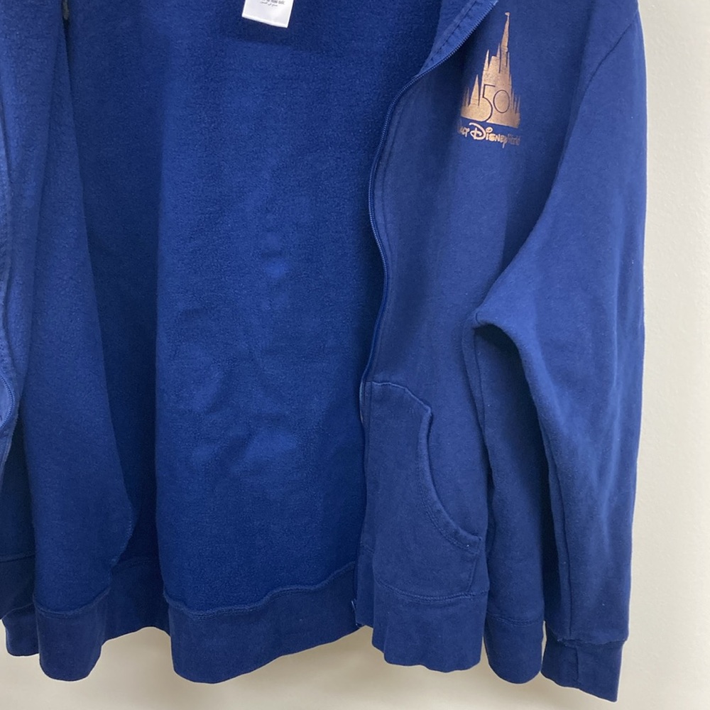 Disney World Blue Hoodie 50th Anniversary Sweatshirt Hoodie Zipper 3X Un… - Picture 12 of 14